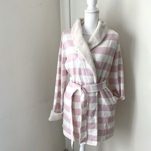 Victoria’s Secret Stripe Shawl Collar Belted Bath Robe